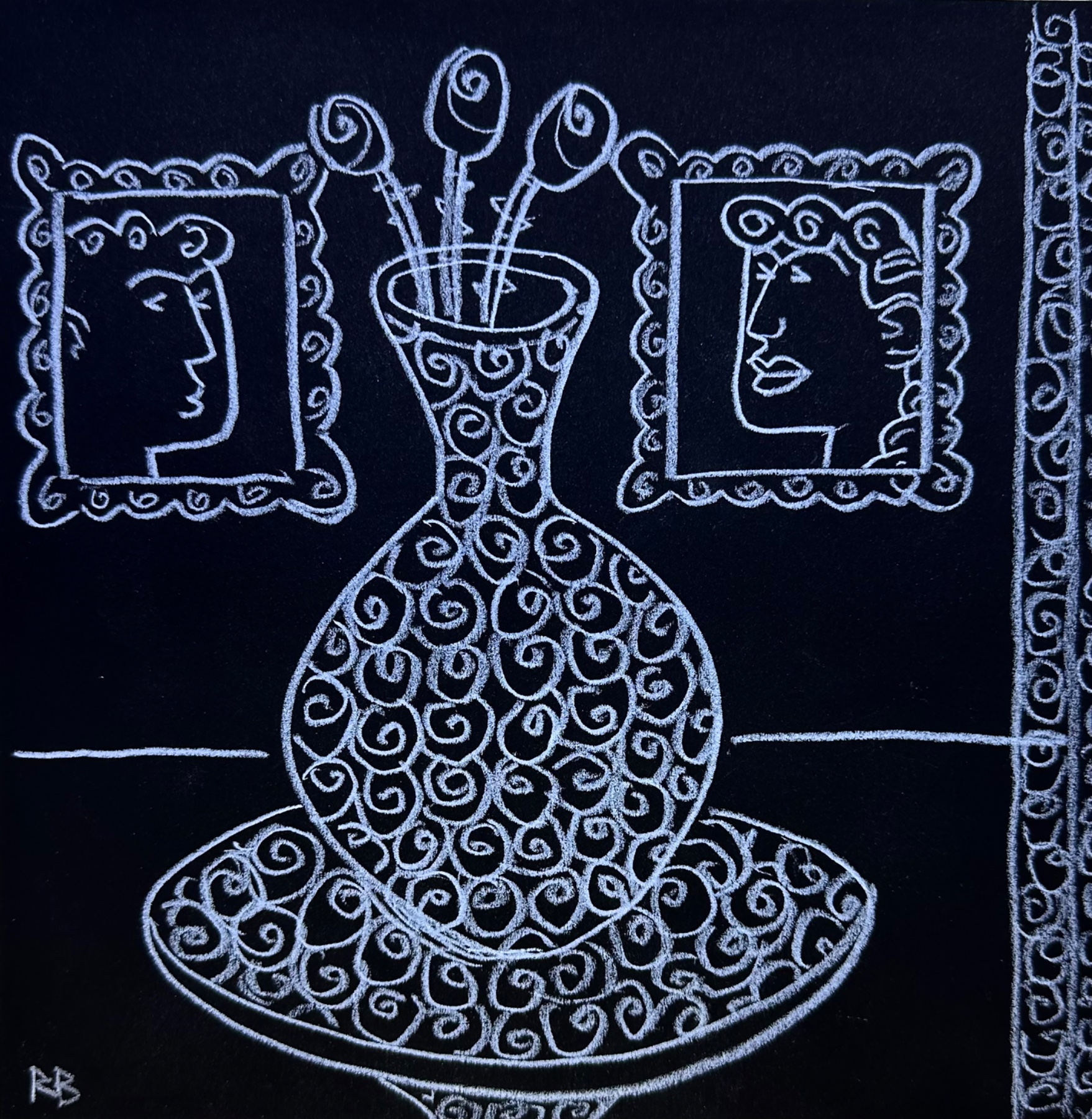 Still Life with Two Portraits