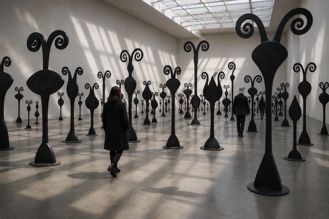 Proposal: black sculpture forest, alternate gallery view